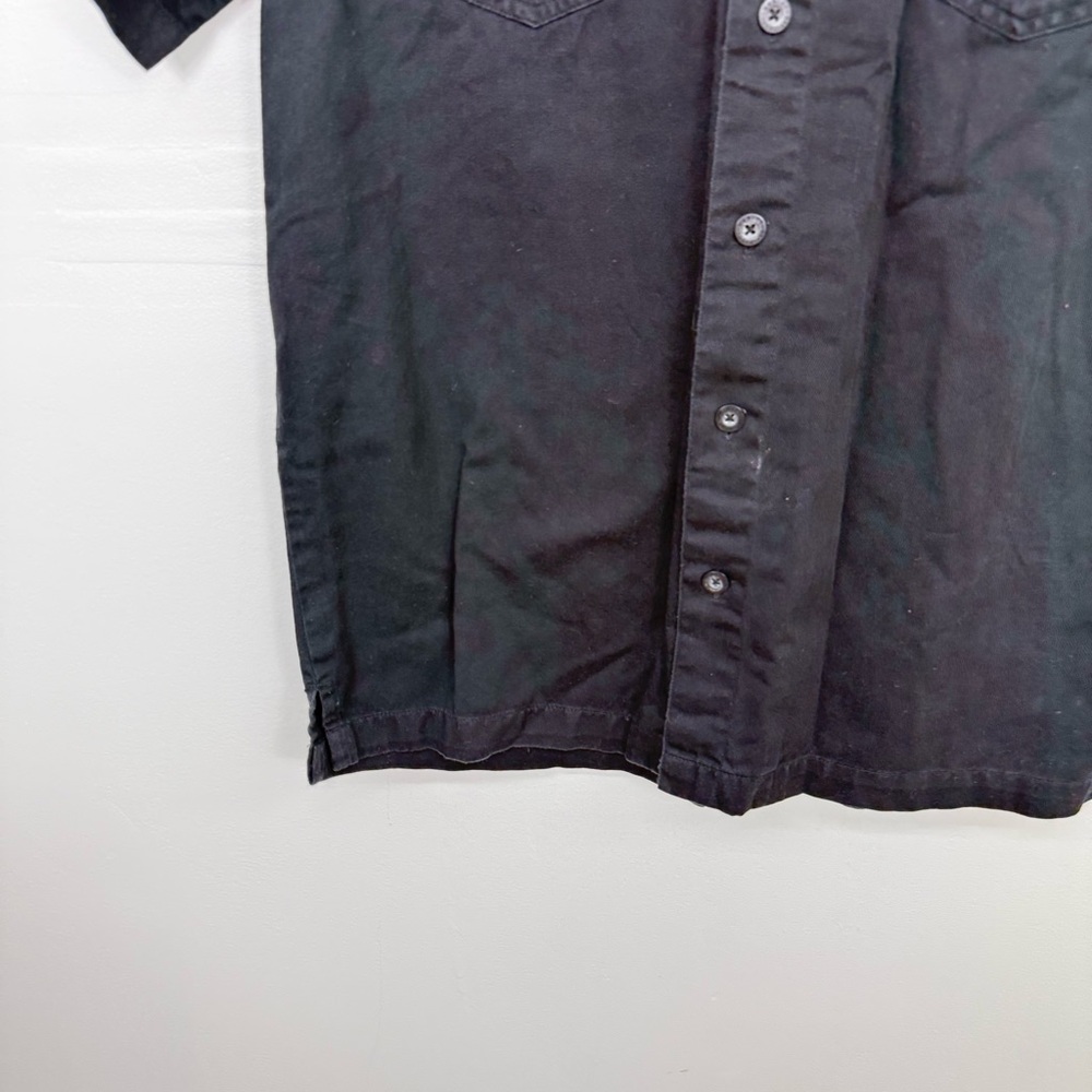 Harley-Davidson Black Short Sleeve Button Up Shirt C29 - Picture 7 of 7